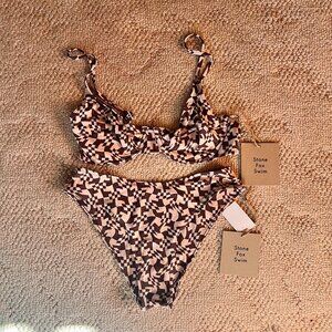 Stone Fox Swim 2-Piece Bikini in Rattan (Sz. Sm./Med.)